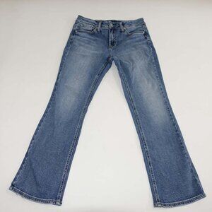 Silver Women's Elyse Slim Boot Cut Jeans Size 27 Blue Mid Rise 27" Inseam Denim